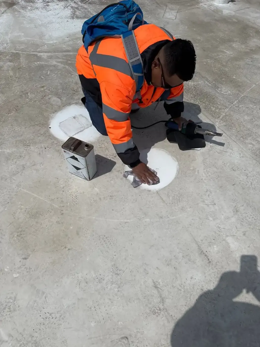 Commercial roof inspection documented in Elwood
